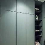 Casement Wardrobe in green color laminate